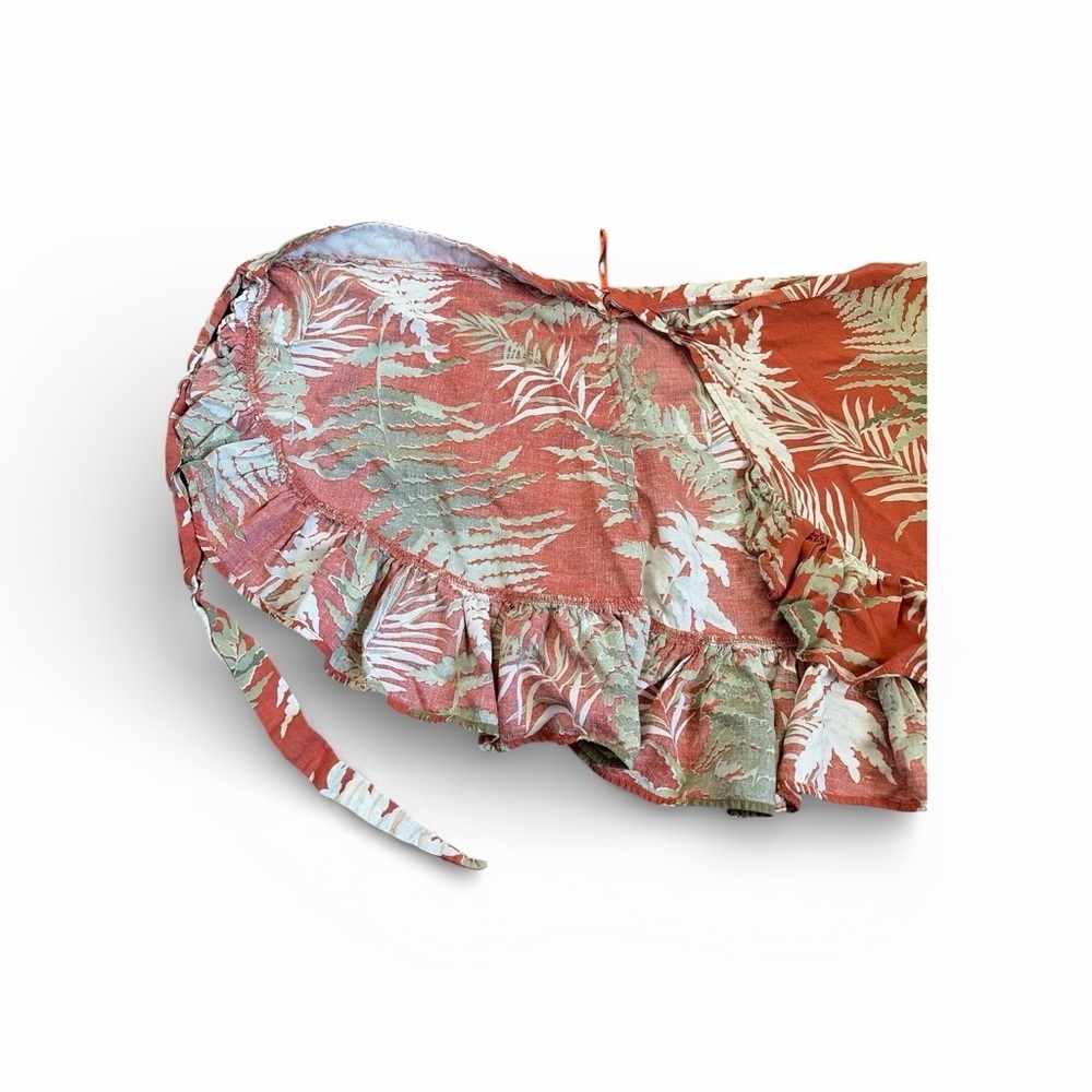 Zara Orange and Green Wrap Floral Skirt XS - Picture 4 of 6